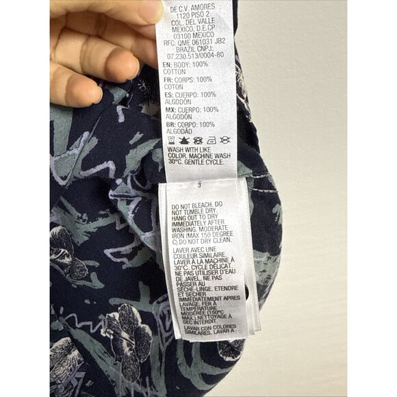 Quicksilver Men’s Hawaiian Boarding Shirt Navy Blue Slim Fit Cotton Size Medium - Picture 10 of 11